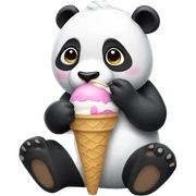 Panda eating ice cream sticker