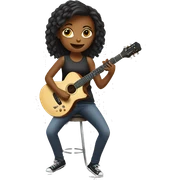 Girl playing a guitar sticker