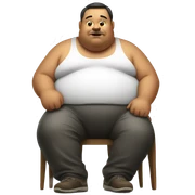 fat man eating  sticker