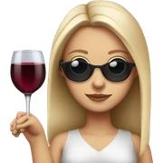 White girl wearing sunglasses holding one glass of wine  sticker