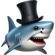 Shark with a top hat sticker