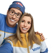 smiling duo indoors selfie sticker