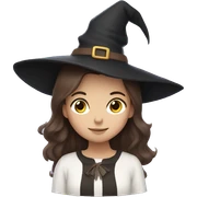 Witch, Brown hair and Little Girl sticker