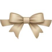 white heart with beige bow sticker