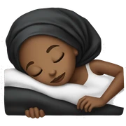 black girl wearing a black satin hair bonnet sleeping sticker