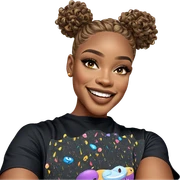 smiling girl with dark skin sticker