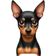 miniature pinscher, memoji style sticker