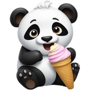 Panda eating ice cream sticker