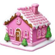 A pink gingerbread house sticker