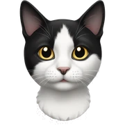 Black white cat sticker