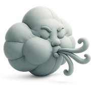 cloud blowing wind, soft plush cushion style sticker