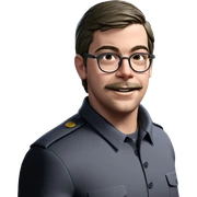 military boy with glasses sticker
