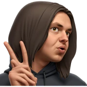 hooded meme boy in v sticker