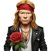 Axl Rose with a rose realistic sticker