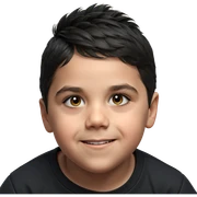 smiling boy in black shirt sticker