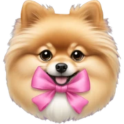 A Pomeranian with pink bow sticker