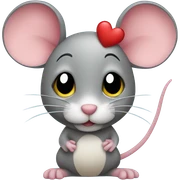 Mouse with hearts sticker