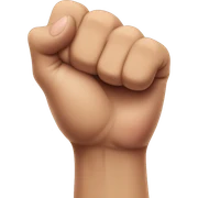 Two fist hanging on by the pinky finger sticker