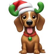  christmas wiener dog   sticker