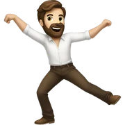Brown haired guy with a beard doing the whip dance sticker