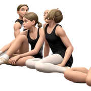 girls and boys ballet practice sticker