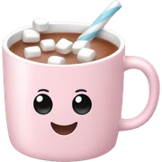 Light Pink mug of hot chocolate with marshmallows  sticker