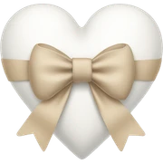 white heart with beige bow sticker
