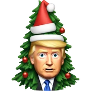 Donald Trump with a Christmas tree sticker