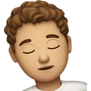 Brown hair boy sleeping in bed sticker