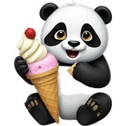 Panda eating ice cream sticker