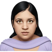 realistic girl with black hair sticker