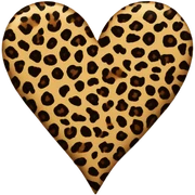 Leopard print heart sticker