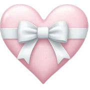 Pastel pink heart with white bow sticker
