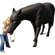 blonde girl with dog outdoors sticker