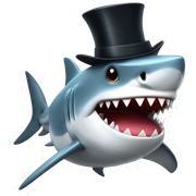 Shark with a top hat sticker