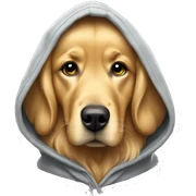golden retriever wearing hoodie  sticker