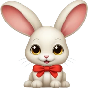 Baby rabbit with a red bow sticker
