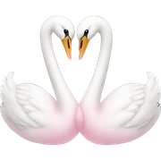 two swans with a light pink bows sticker