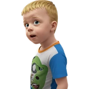 blonde boy smiling indoors sticker