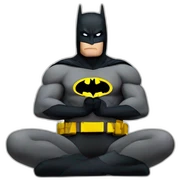batman meditating sticker