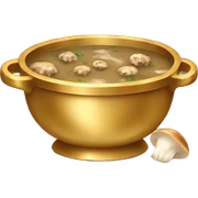 Mushroom soup in a gold bowl sticker