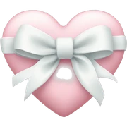 Pastel pink heart with white bow sticker