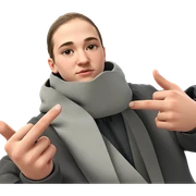 boy in jacket by wall sticker