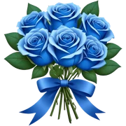 bouquet of blue roses  sticker