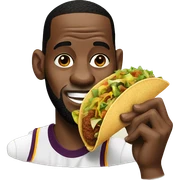 LeBron eating a taco sticker