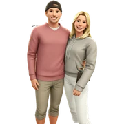 smiling couple in nature sticker