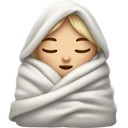 Cozy white girl wrapped in blanket with her eyes closed  sticker
