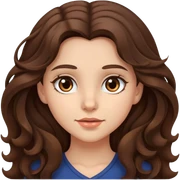 Girl with brunette wavy long hair with brown eyes sticker