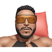 muscular man in sunglasses sticker
