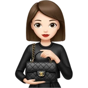 Girl holding Chanel bag sticker